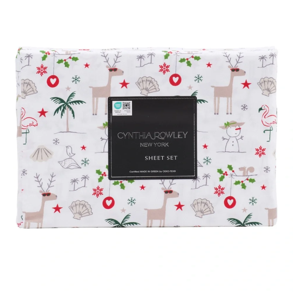 Cynthia Rowley Christmas BEACH Sheet Set - TWIN